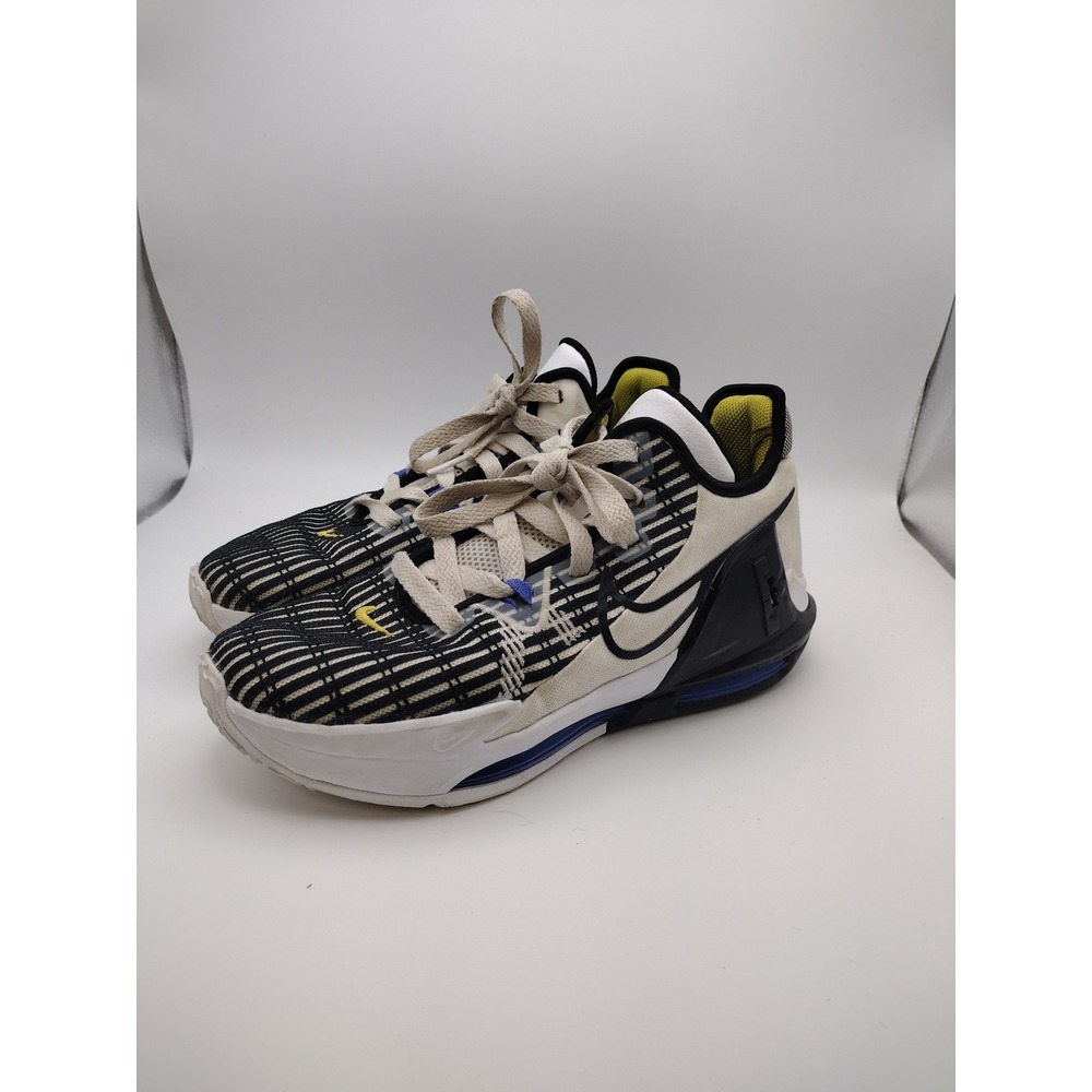 Nike LeBron Witness 6 Kids Basketball Shoes White Black Yellow Size 6Y